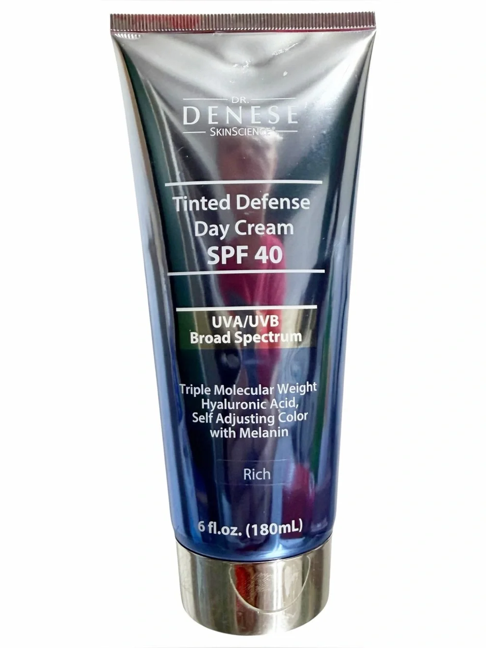 Dr Denese Tinted Defense Day Cream SPF 40, Rich, Large Size 6 fl oz (180mL)